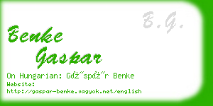 benke gaspar business card